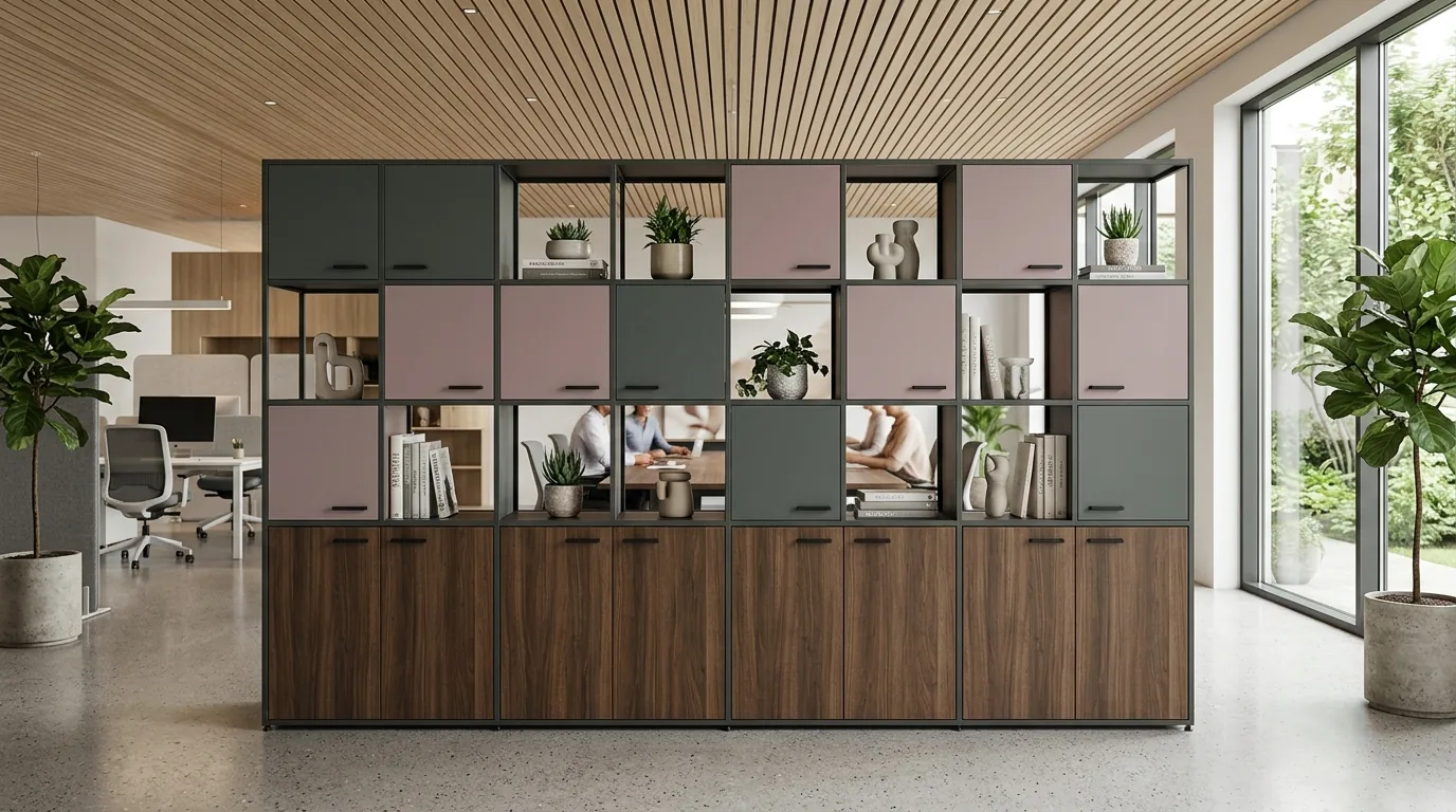 Joy Collection Zone Divider in Verde Comodoro and Rosa Viola