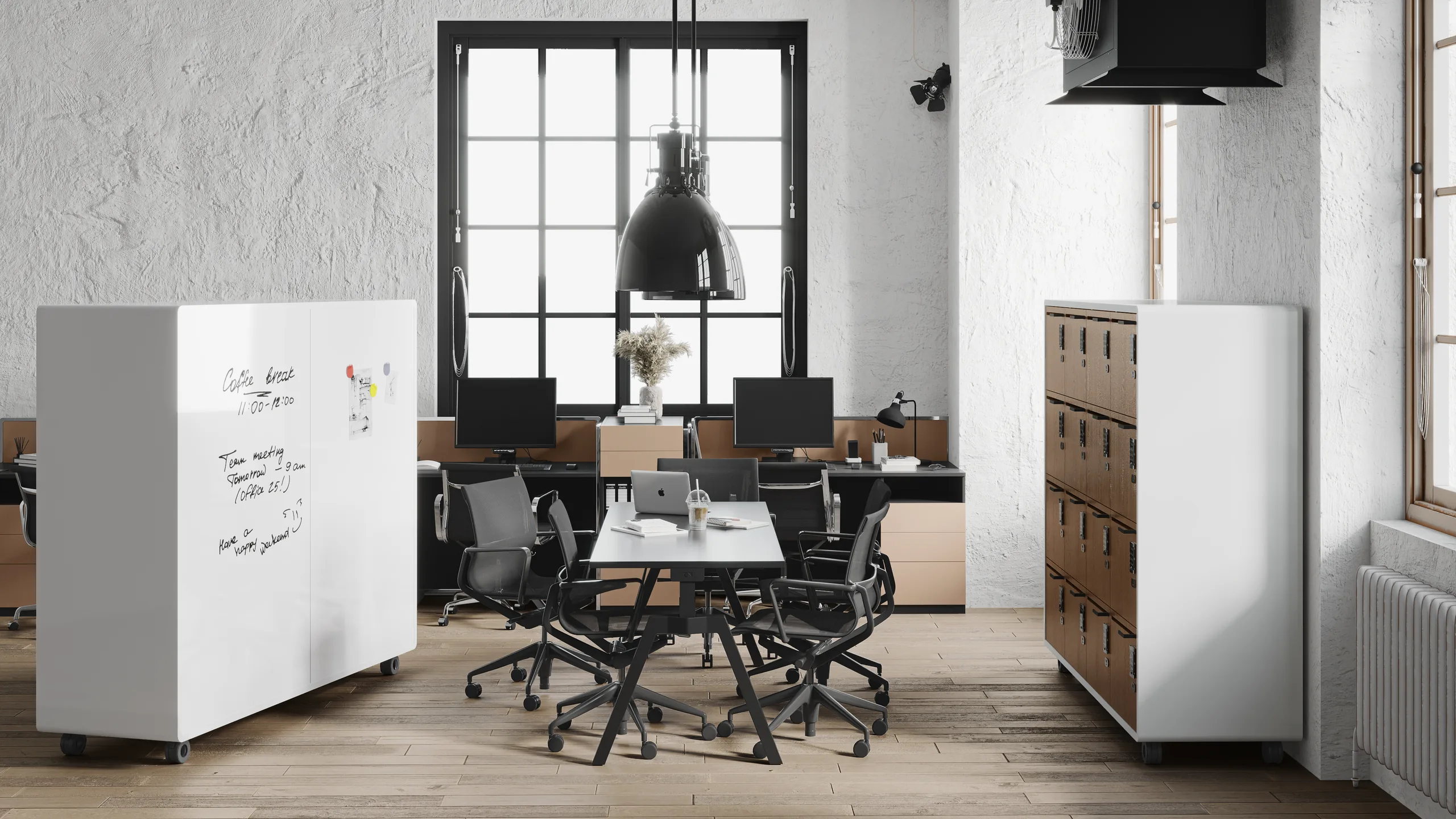 Arraya locker detail — FENIX finish and handle reveal