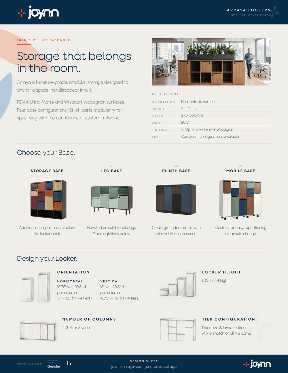 Arraya Lockers overview design sheet