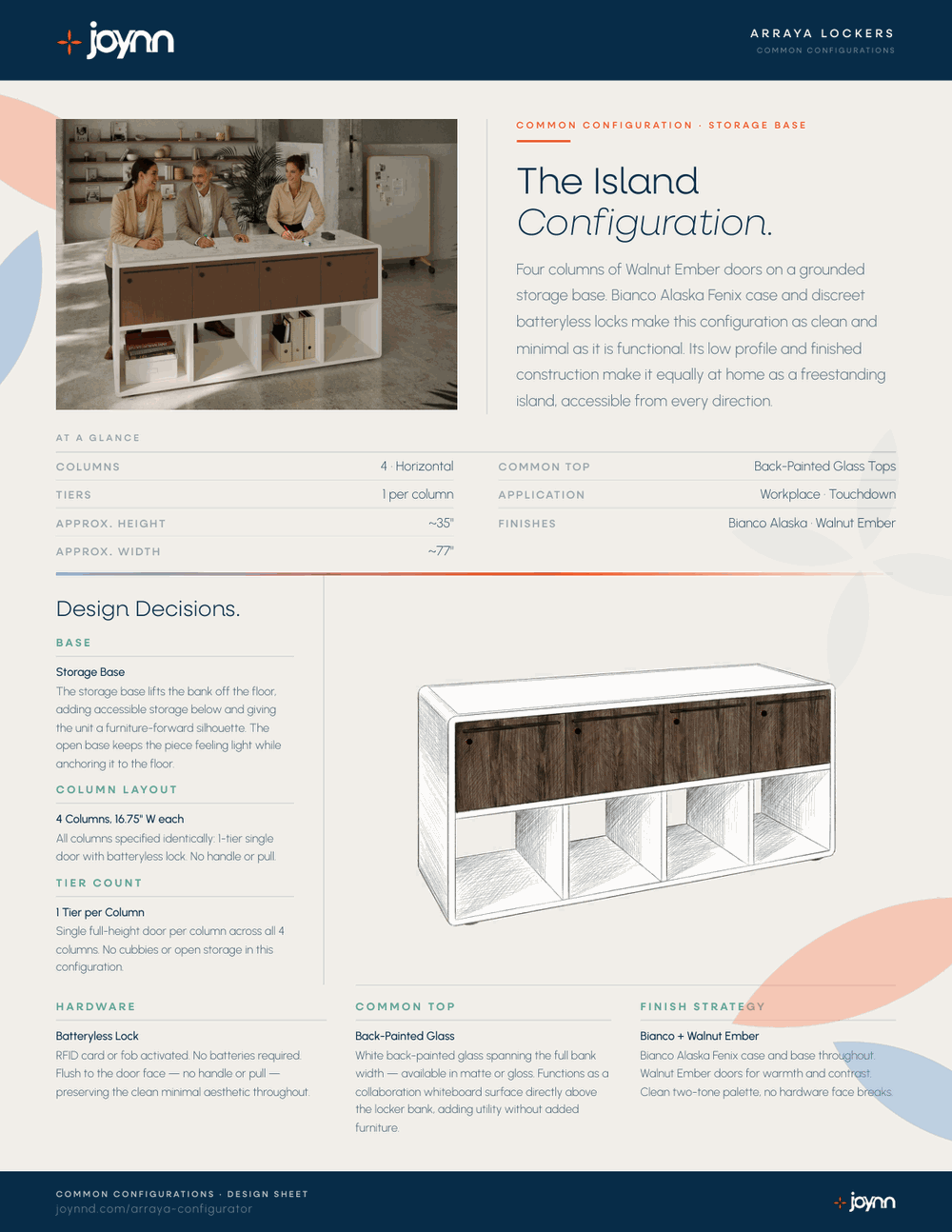 Arraya Island configuration design sheet