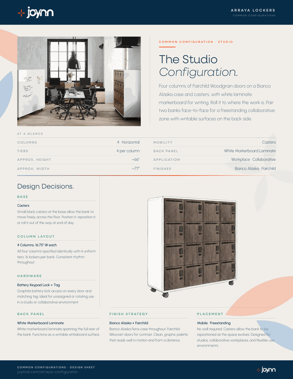Arraya Studio configuration design sheet