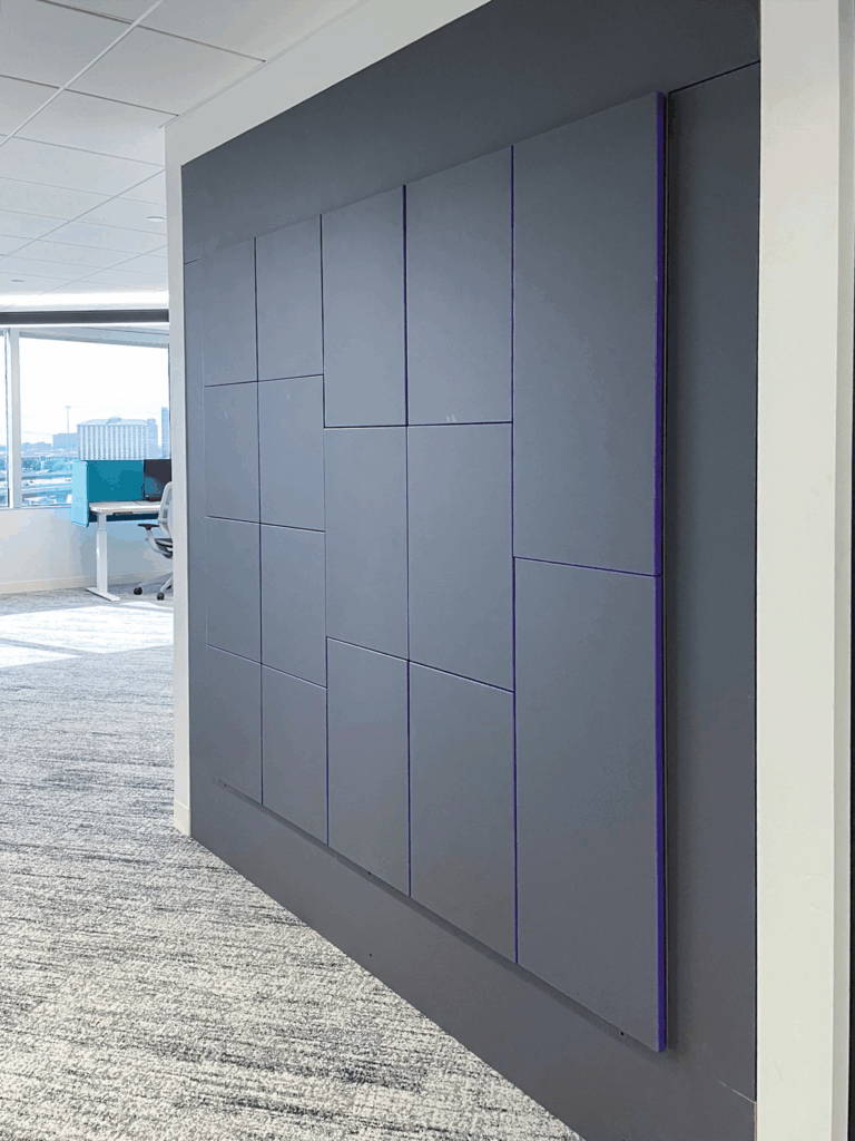 Installed: charcoal locker doors with Viola Madris banding, Dallas