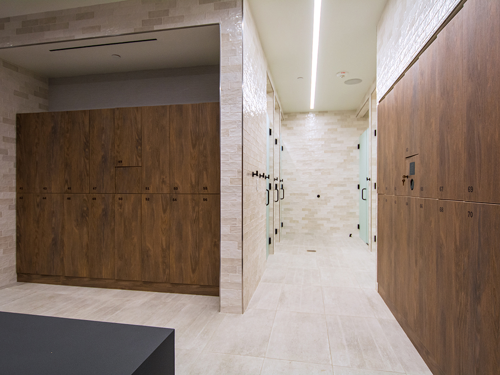 End-of-trip locker room corridor, insurance company