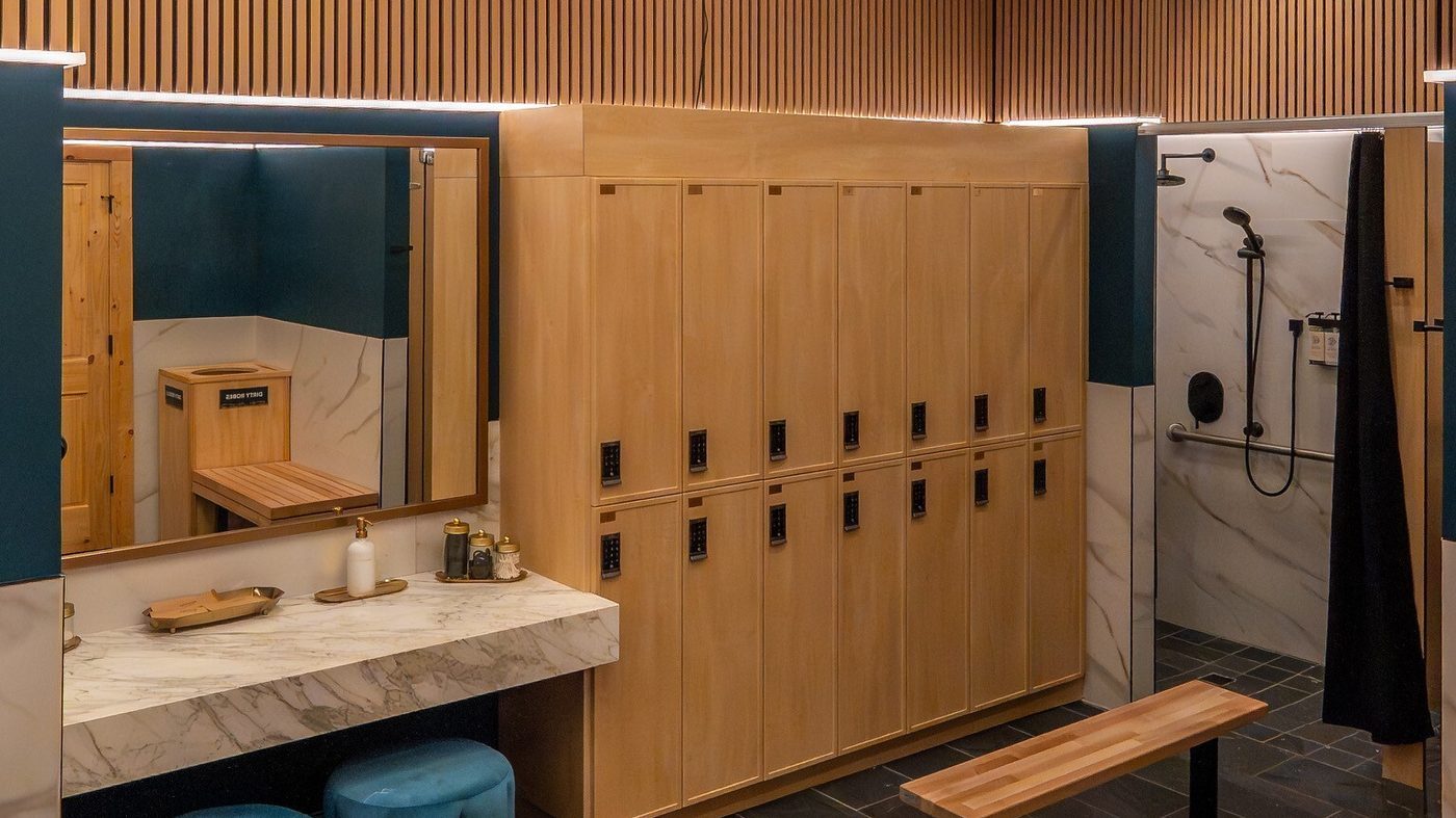 Shaker profile inset locker door detail at Martis Valley
