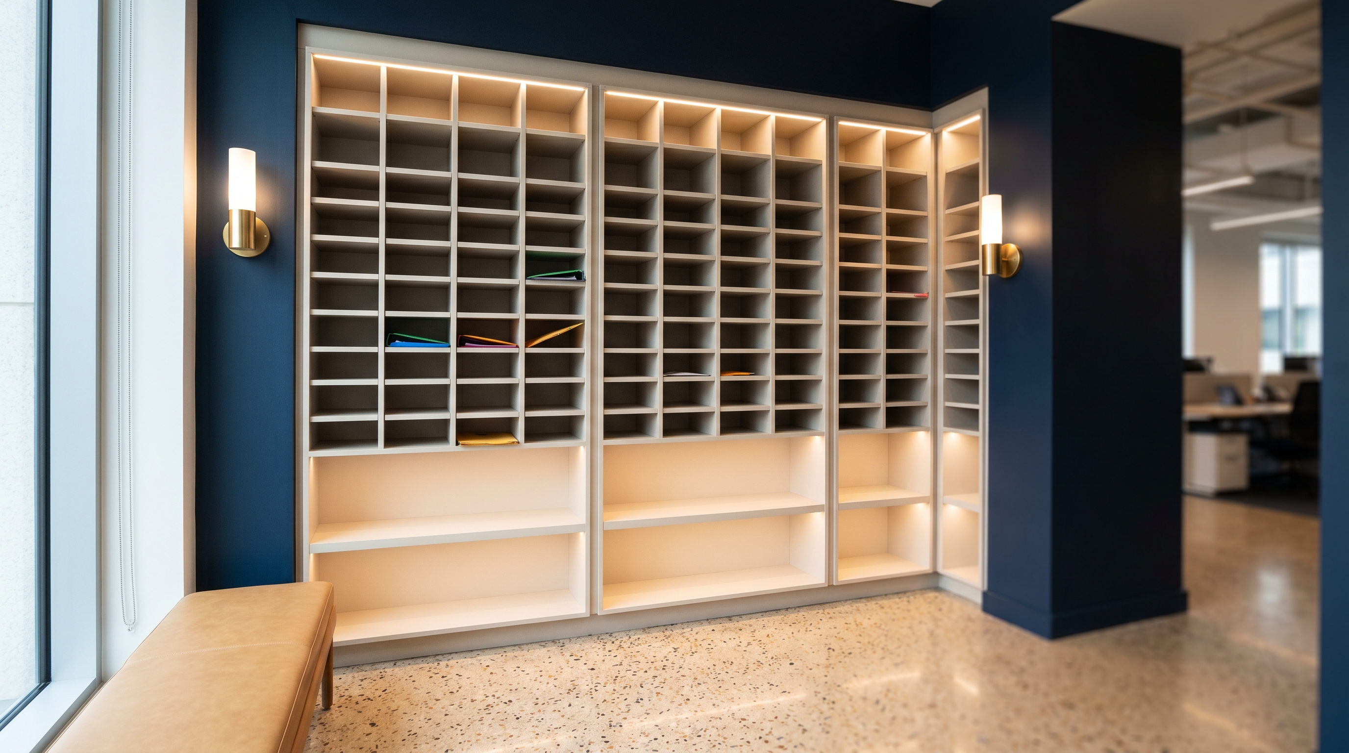 Sort module wall in corporate office