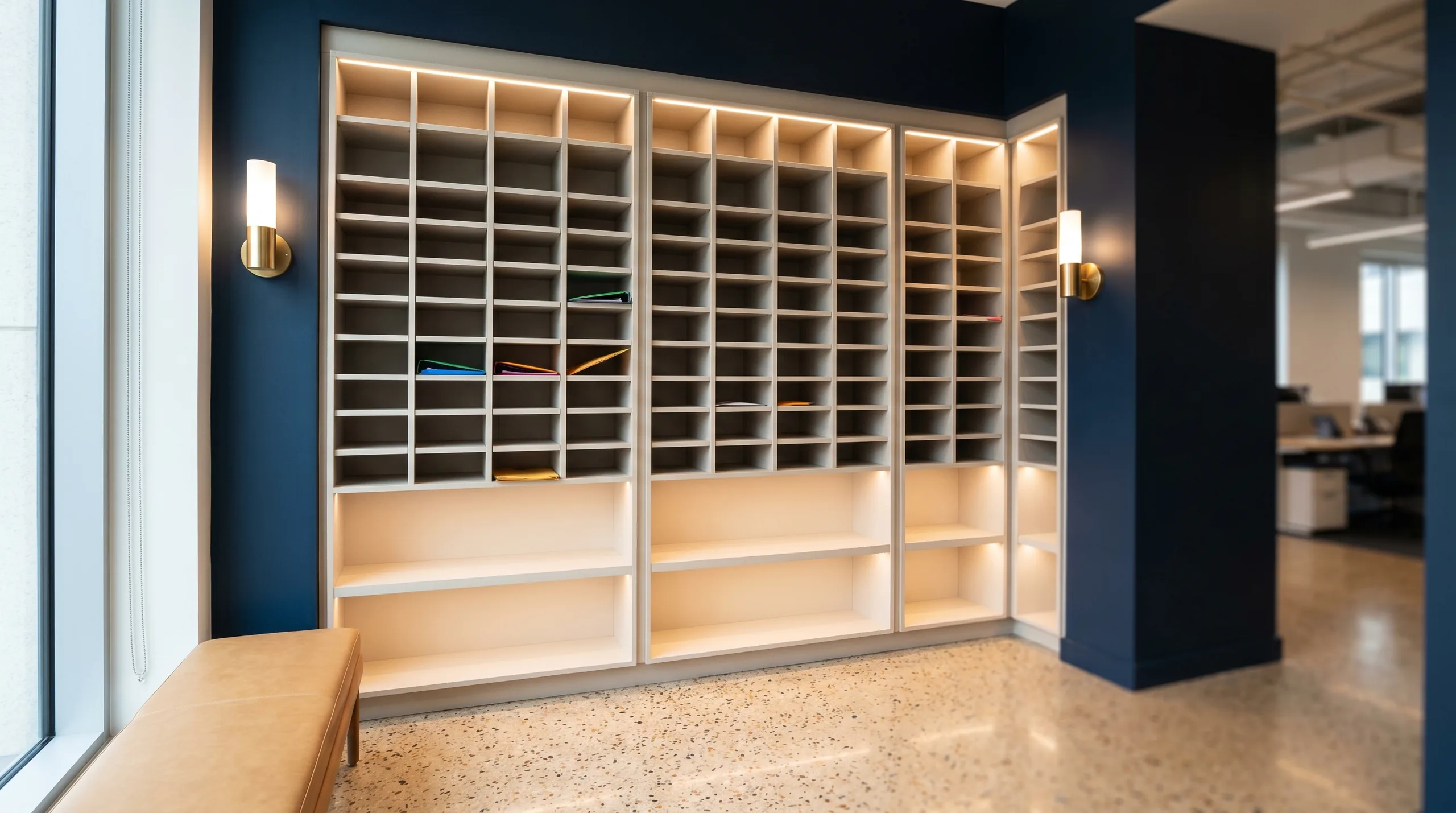 Sort module wall in corporate office