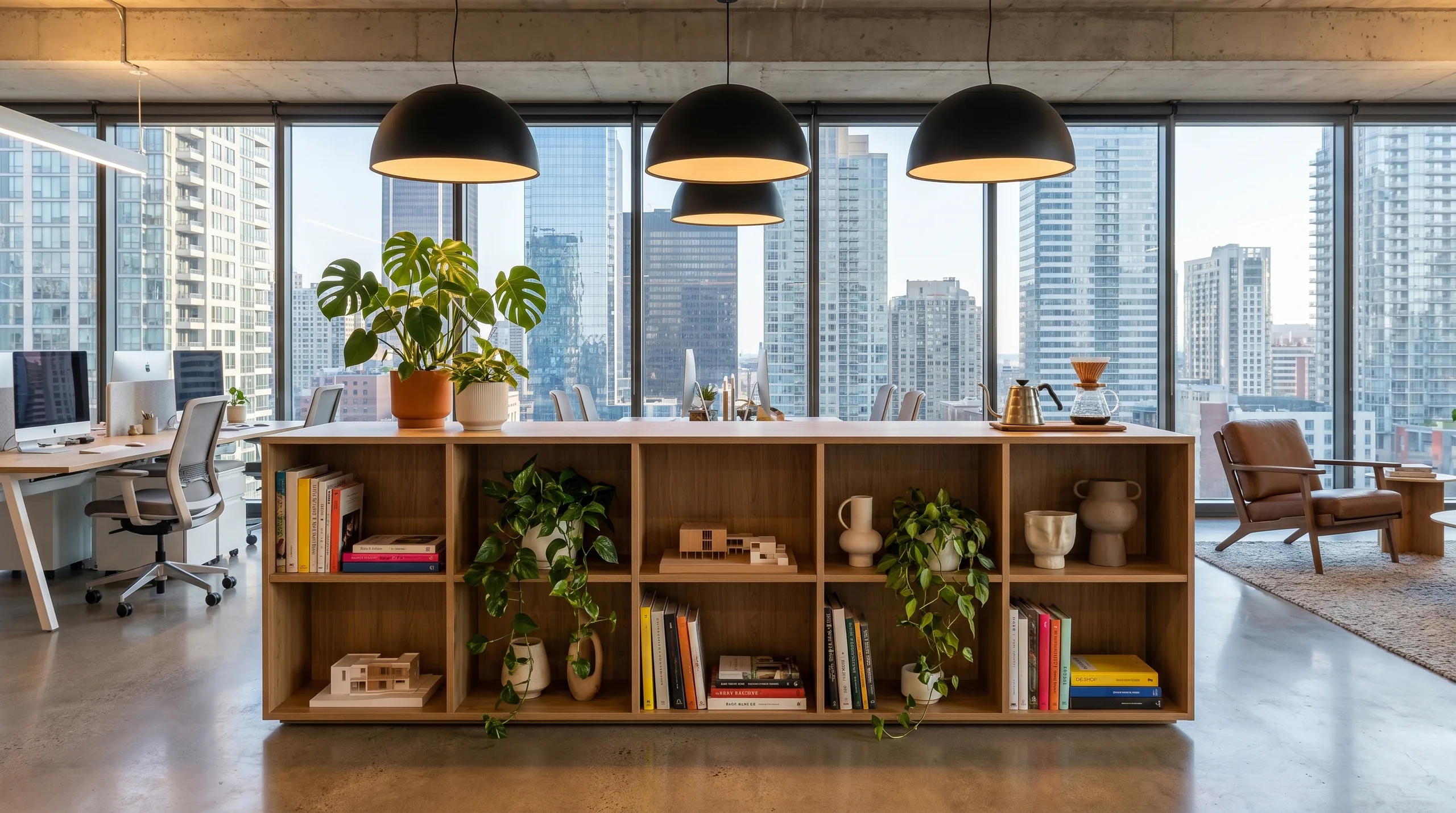 Zone Divider in tech office library setting