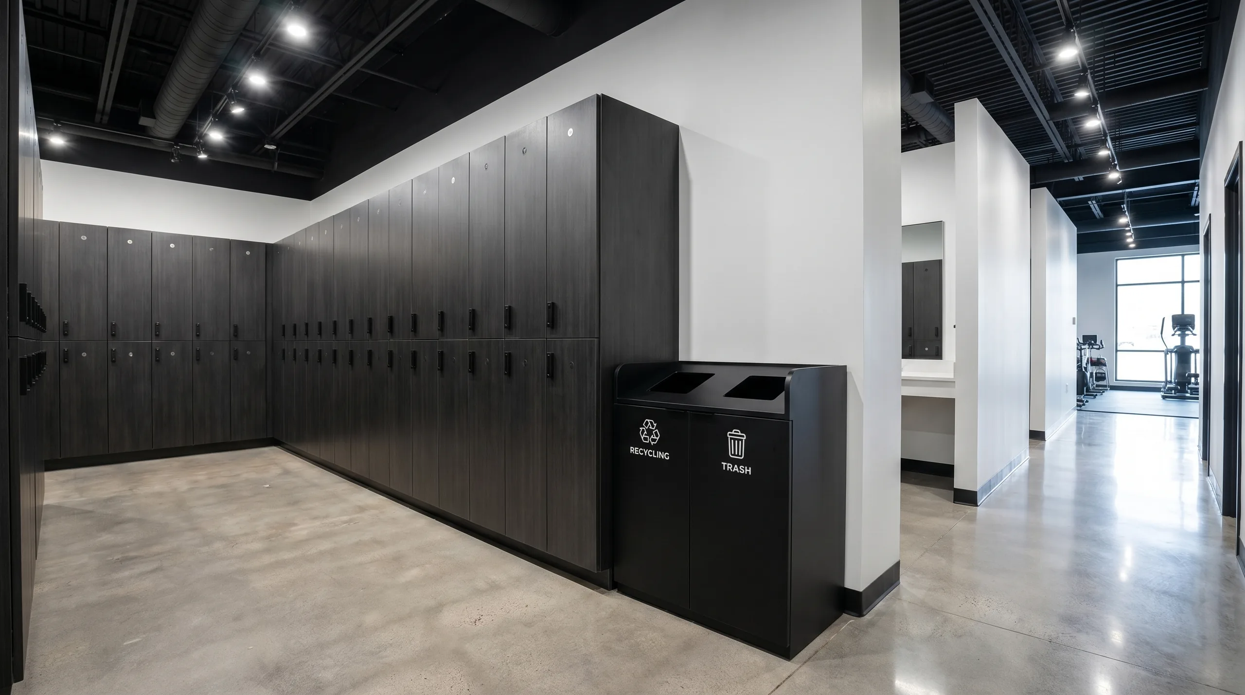 Boutique Fitness — locker area