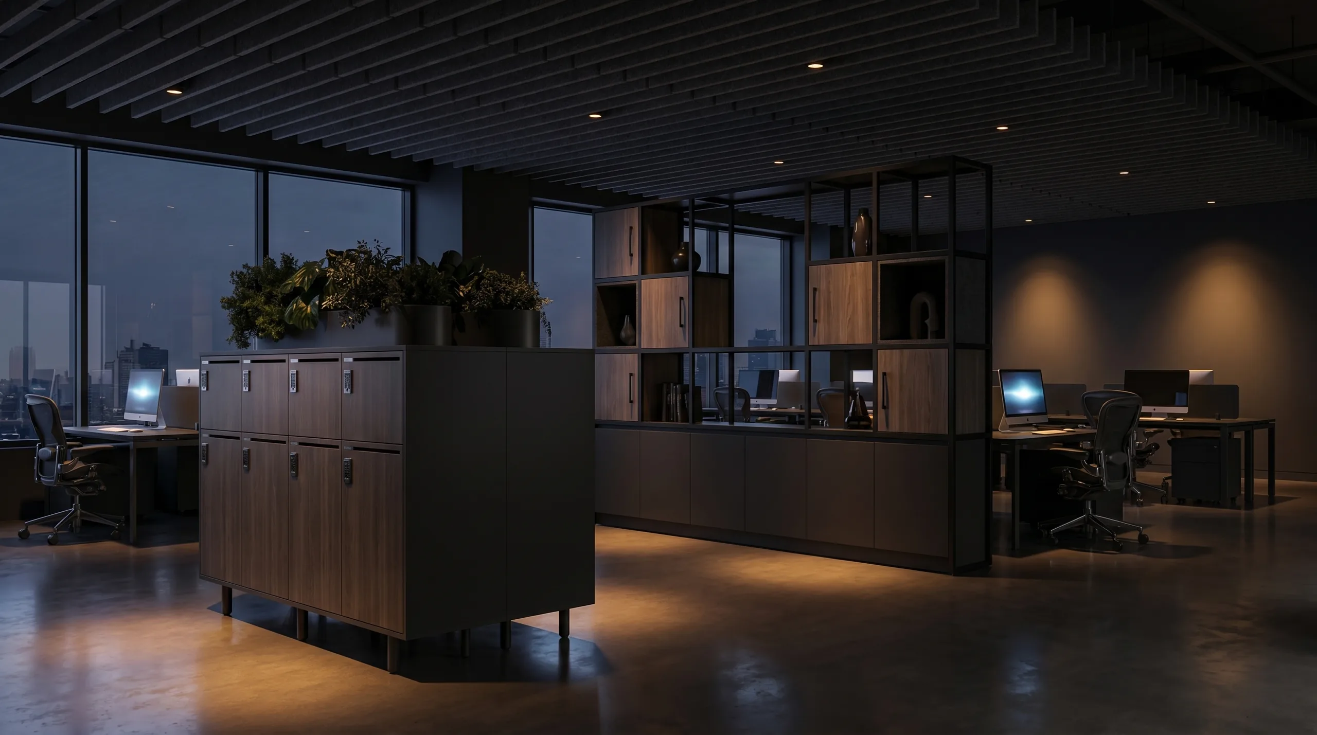 Zone Divider mixed storage open office