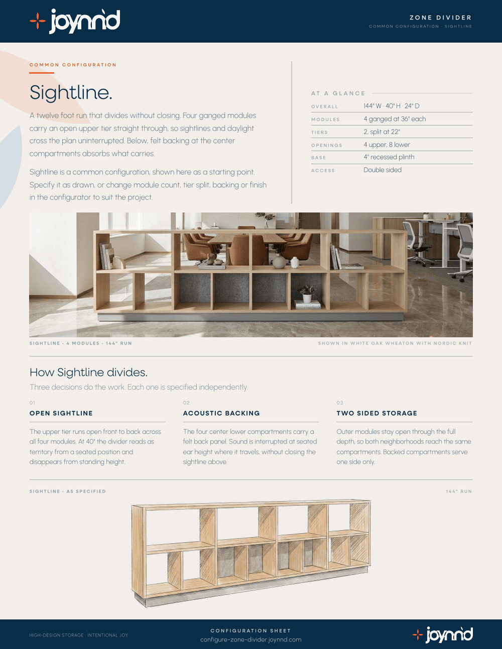 Sightline configuration design sheet, page one